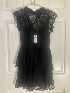 BCBGMaxAzria Black Lace Mini Dress